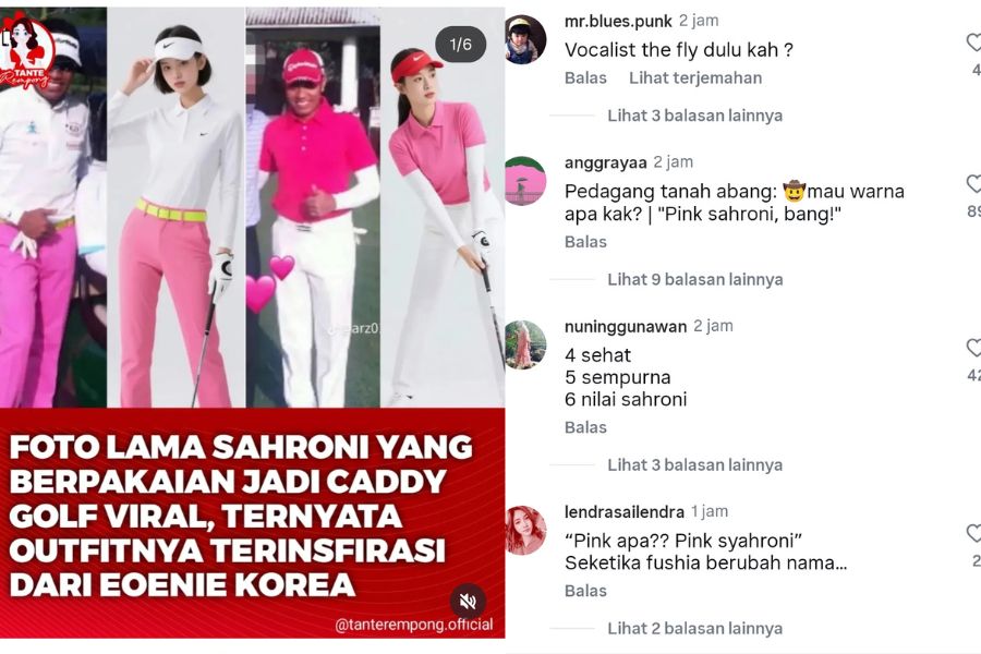 Gaya Ahmad Sahroni saat main golf curi perhatian (Instagram)